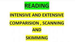 Reading skills  Intensive  Extensive  scanning  skimming  Hindi uptet ctet [upl. by Nigam624]