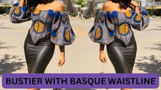 HOW TO DRAFT A BUSTIER TOP WITH BASQUE WAISTLINE [upl. by Suirradal]