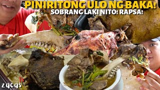 Giant PRITONG ULO ng BAKA at SINIGANG NA PANGA NG BAKA Meron pang CRISPY ULO ng BABOY PUTOK BATOK [upl. by Sucy]