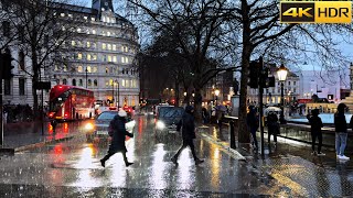 1 Hour of London Heavy Rain ☔️ Rain Walk Ambience 4K HDR [upl. by Petronia]