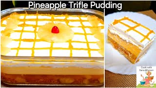 Pineapple Trifle Pudding  Trifle Pudding Recipe  No Bake Party Dessert  Festival Sweets [upl. by Amyaj]