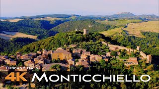 MONTICCHIELLO 🇮🇹 Pienza Drone Aerial 4K  Siena Tuscany Italy [upl. by Muiram936]