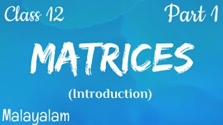 MatricesClass12 Maths Malayalam [upl. by Sirraf44]