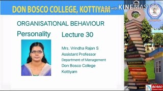 ORGANISATIONAL BEHAVIOUR LECTURE 30OB RELATED TRAITS [upl. by Ettedranreb]