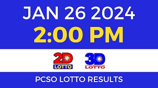 Lotto Result January 26 2024 2pm Swertres Ez2 PCSO [upl. by Aidualc45]