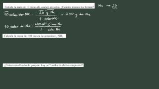 2 Cantidad química 2 Ejercicio I de transformación de moles [upl. by Naaitsirhc]