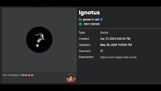 Ignotus badge in Ro63 [upl. by Einahteb]