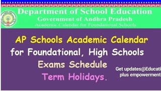 AP Academic Calendar official primary and High school time table exams weightage Holidays details [upl. by Eihtur45]