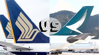 Cathay Pacific A321neo vs Singapore Airlines 737 MAX 8 ECONOMY Class [upl. by Ardnasirhc]