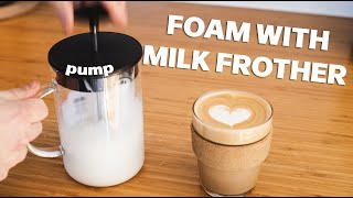 How to Make Milk Foam with a French Press or Milk Frother for Latte Art [upl. by Acenes]