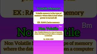 Volatile memory and non Volatile Memory  Computer awarness computer study [upl. by Wessling]