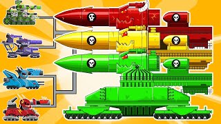 Monster tank HYBRID DORA ROCKET vs MEGA TANK  Cartoons about tanks [upl. by Ligriv391]