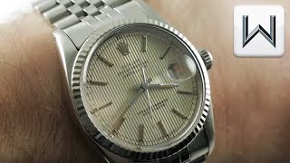 Rolex Datejust Tapestry Dial Jubilee Bracelet 16014 Luxury Watch Review [upl. by Gehlbach]