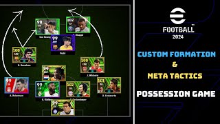 Custom Formation amp Meta Tactics Possession Game In eFootball 2024 [upl. by Dawson]