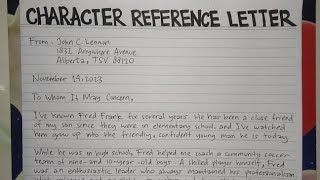 How To Write A Character Reference Letter Step by Step Guide  Writing Practices [upl. by Haroppizt3]