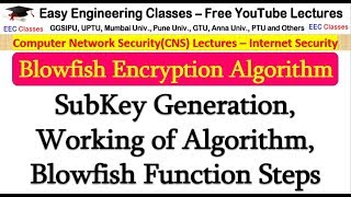 Blowfish Encryption Algorithm in Hindi  SubKey Generation Working Steps [upl. by Egnalos]