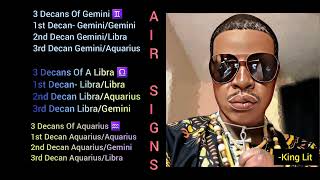 3 Decans Of Air Signs Gemini♊️ Libra ♎️ amp Aquarius ♒️ [upl. by Aihsikal]