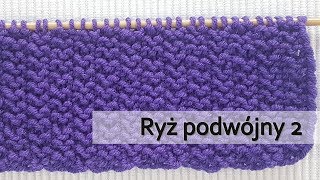 Wzory na druty Ryż podwójny 2  Moss stitch [upl. by Revell]