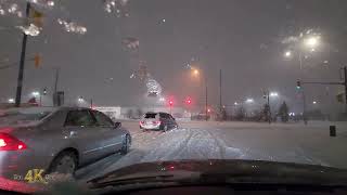 Brampton Cars stuck in snow Thursday morning winter blizzard 2232023 [upl. by Ecnarepmet]