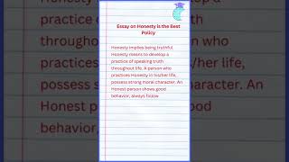 Essay on Honesty is the Best Policy  essay on honesty [upl. by Peri]