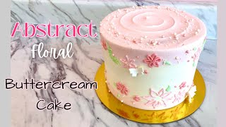 ABSTRACT Buttercream Floral Cake Decorating Tutorial [upl. by Ynamreg449]