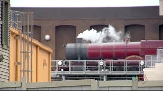 Hogwarts Express train leaving Diagon Alley in Wizarding World of Harry Potter at Universal Orlando [upl. by Enaz]