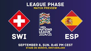 Switzerland Vs Spain  UEFA Nations League 202425 Match Preview  H2H Predictions amp Lineups [upl. by Kyl]