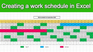 How to create a work schedule in Excel [upl. by Meehyr]