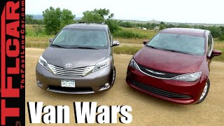 2017 Chrysler Pacifica vs Toyota Sienna Minivan Drag Race amp Mashup Review [upl. by Goat]