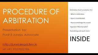 Procedure of Arbitration Arbitration and Conciliation Act [upl. by Noied805]