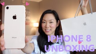 UNBOXING MY NEW IPHONE 8 PLUS [upl. by Ydniahs625]