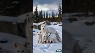 Rare footage Adorable Atric White fox 🦊shorts [upl. by Lesoj]