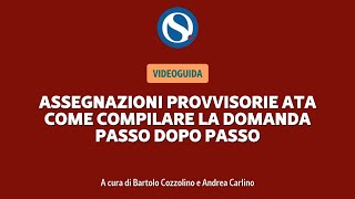 Assegnazioni provvisorie ATA come fare la domanda passo dopo passo [upl. by Yraek]