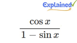 y  cos x  1  sin x find dydx derivative [upl. by Eniawtna]