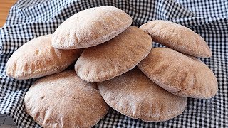 Pan de pita integral 100   Pan árabe ¡Trucos 🇬🇧SUB [upl. by Stavros]