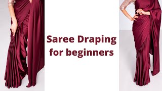 Nivi Drape  How to wear Saree for Beginners  Easy Saree Draping Tutorial  Tia Bhuva [upl. by Zampino]