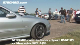 HD Mercedes S65 AMG vs Kelleners Sport BMW M5 M5BOARDcom [upl. by Akiehsal404]