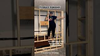 Fireplace Makeover Part 2 Framing the fireplace wall diy howto renovation roommakeover build [upl. by Atinus288]