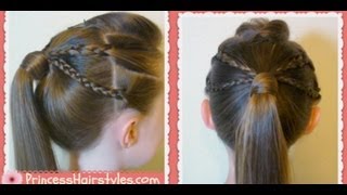 Double Braided Edgy Ponytail Hairstyle Back To School [upl. by Schouten]