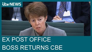 Former Post Office boss hands back CBE as mass exonerations considered  ITV News [upl. by Enasus]