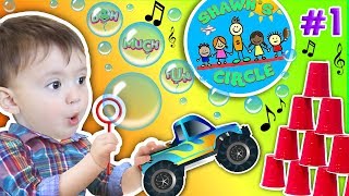 Shawns Circle POPPING BUBBLES Family Fun Games 1  DOH MUCH FUN [upl. by Entwistle499]