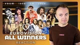 ALL WINNERS FROM EUROVISION REACTION 19562024 Legendary moments amp Surprising Hits  French Reacts [upl. by Bennion428]