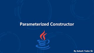 Parameterized Constructor in Java  Static vs Instance Variables in Java [upl. by Anilys649]