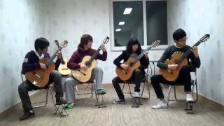 Caribbean blue  Enya  guitar quartet [upl. by Yetnom]