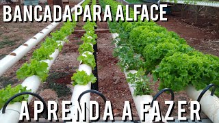 COMO FAZER BANCADA PARA ALFACE  AQUAPONIA E HIDROPONIA [upl. by Eraste111]