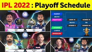 IPL 2022 Playoffs Schedule  IPL Semi Final 2022 Schedule  IPL 2022 Qualified Teams [upl. by Elconin]