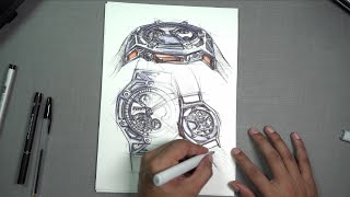 Watch design study  watch drawing  Design process [upl. by Wickman]