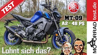 Yamaha MT09  A2  Lohnt sich die 48 PS Version der MT09 von Yamaha [upl. by Yelhsa]