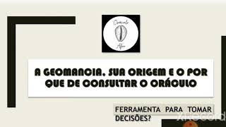 Origem da Geomancia e o porquê consultar o oráculo [upl. by Ylenaj]