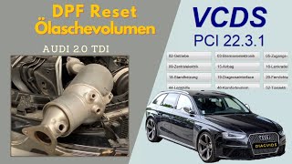 Partikelfilter  Ölaschevolumen zurücksetzen  DPF reset VCDS  Audi A4 A5 Q5 20 TDI CGLC CAGA [upl. by Haiasi18]